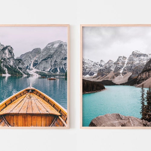 Lake Louise Wall Art Canadian Nature Prints Set of 6 Moraine Etsy