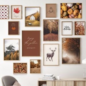 15 stampe autunnali, arte da parete autunnale, stampabili autunnali, stampe in bundle autunnali da scaricare, set da parete della galleria, arte da parete stampabile