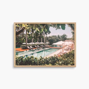 Boho Pool Print, Bohemian Poolside Photography, Summer Beach Poster, Printable Wall Art