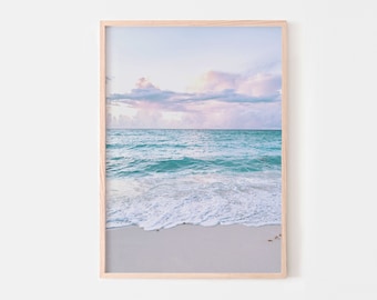 Pastel Ocean Print, Beach Wall Art, Modern Ocean Wall Art, Coast Photography, Printable Wall Art