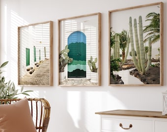 Spain wall art, Set of 3 prints, Mediterranean digital posters, Spain summer travel photography, printable wall art