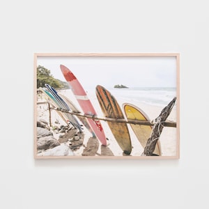 Surf Print Wall Art, Beach Surfboard photography, Coastal Poster, Printable Wall Art
