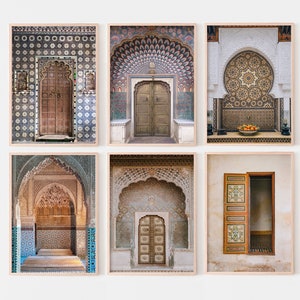 Printable Moroccan prints set of 6, moroccan doors gallery art, oriental photography, digital prints, printable wall art