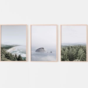 Landscapes Set of 3 prints, Nature Wall Art, Forest Photography, Seascape Poster, Nordic Printable Wall Art