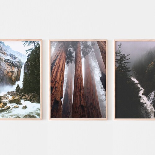 Yosemite Wall Art Set of 3 Large National Park Poster Etsy