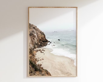 Malibu Wall Art, California Beach Print, Malibu Photography, Pastel Ocean Print, Printable wall art