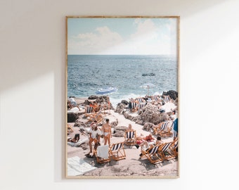 Impression de plage de Capri, art mural Italie, impression côte amalfitaine, art mural côtier, impression d'été, art mural imprimable