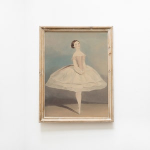 Vintage ballerina digital print, antique ballerina art for baby girls room wall, vintage nursery printable wall art