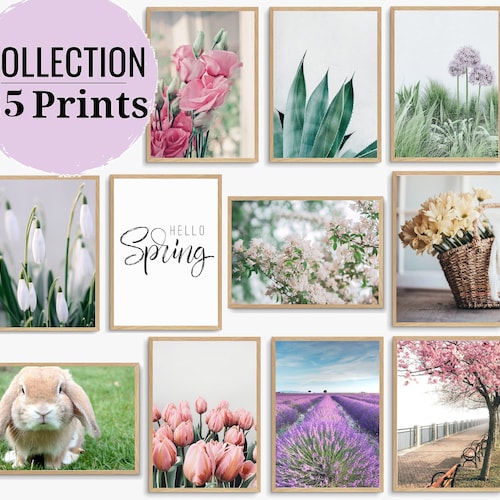 25 Prints Spring Wall Art Spring Flowers Gallery Wall Set Etsy