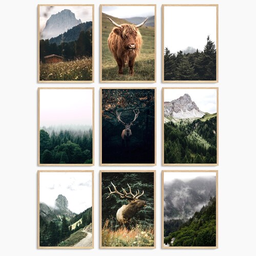 Nature Gallery Wall Set of 30 Prints Mountain Wall Art Etsy
