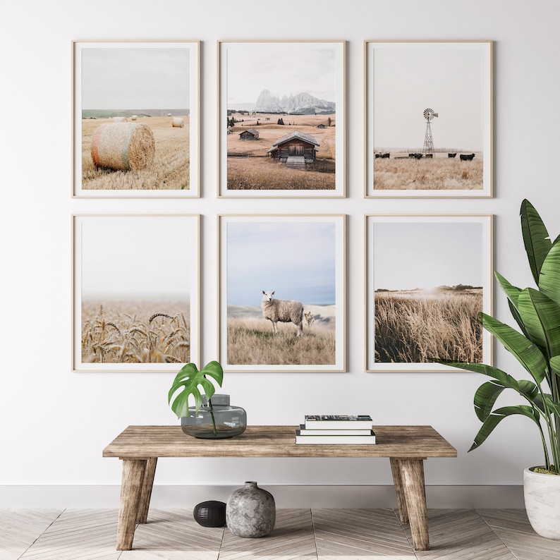 Rustic Large Print Farm Prints Set of 6 Rustic Nature Prints Country Gallery | Etsy