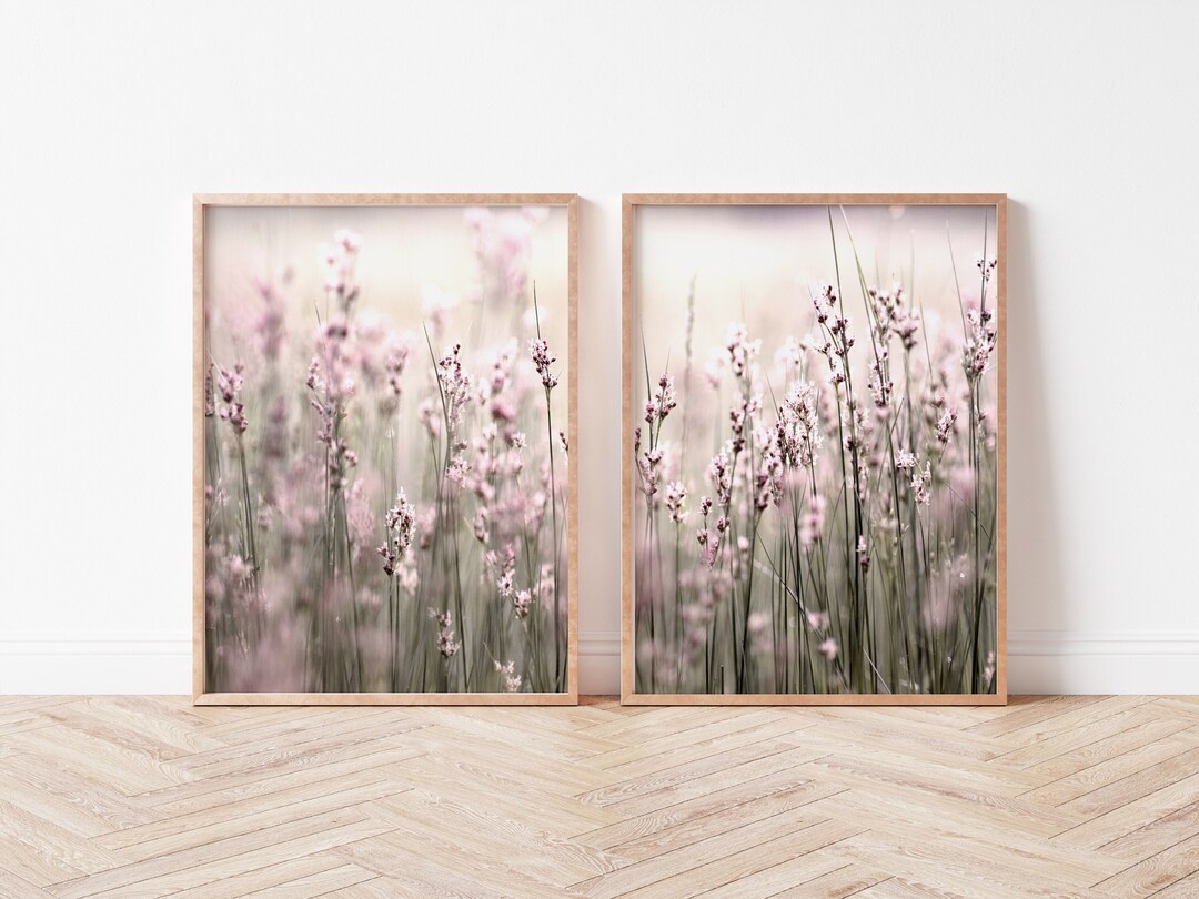 Lavender Prints Set of 2, Farm Flowers Photography, Lavender Field