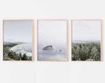 Landscapes Set of 3 prints, Nature Forest Photography, Nordic Seascape Posters, Printable Wall Art