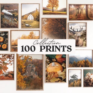 100 Herbst Galerie Wand Kunst Drucke, Herbst Fotografie Bundle, Herbst Natur Set, bedruckbare Wandkunst, BUNDLE PRINTs, digitaler Download