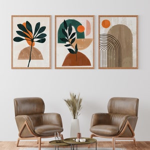 Boho Gallery Wall Set of 9 prints, Boho Wall Art Prints, Abstract Home Decor, Printable Wall Art image 4