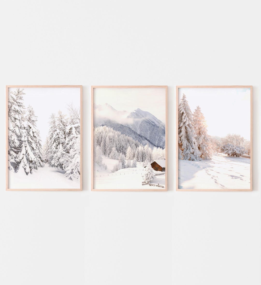Winter Prints Set of 3, Christmas Set of 3 Prints, Snow Forest Art ...