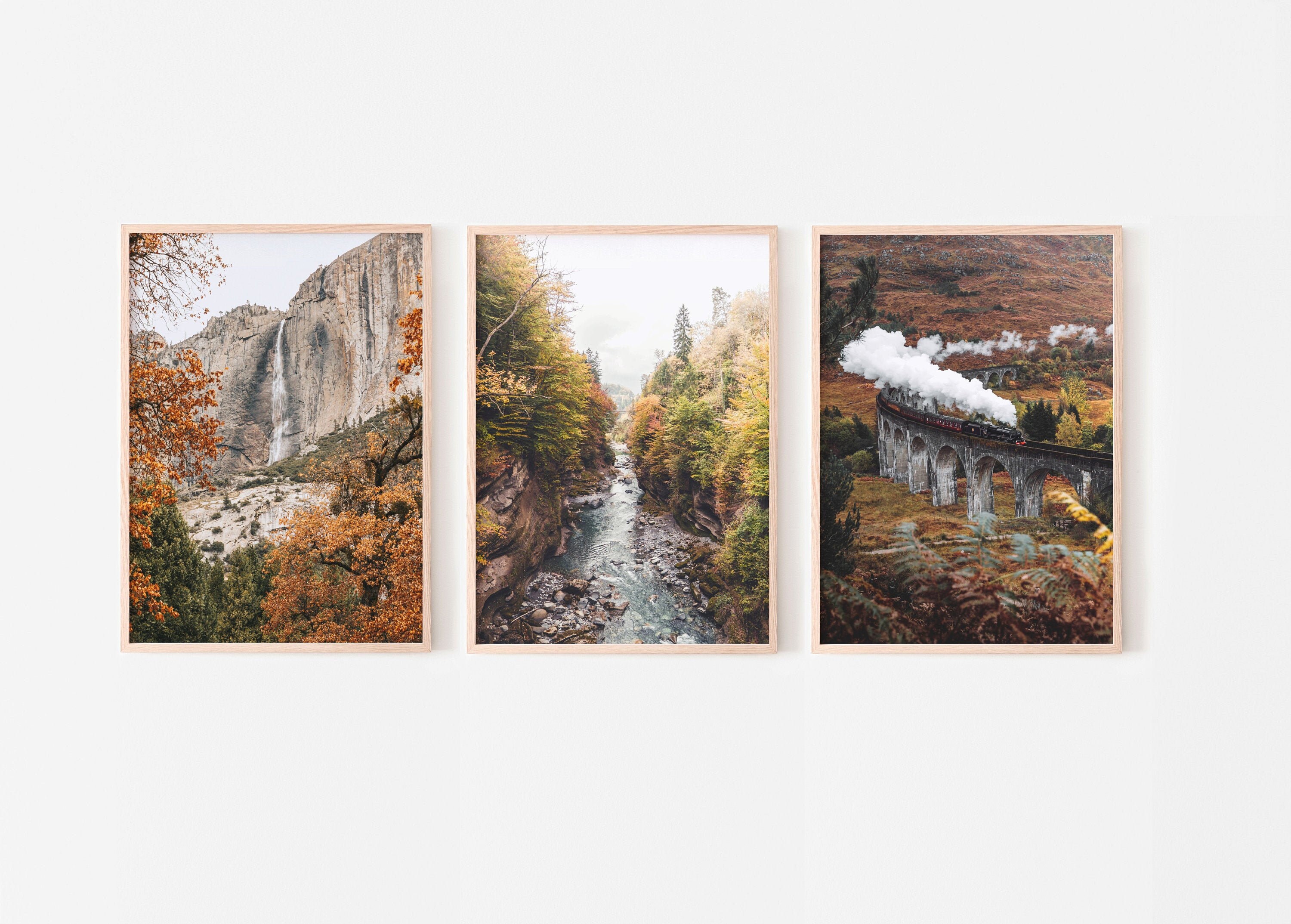 Fall Landscape Wall Art Set of 3 Prints Autumn Photography Etsy