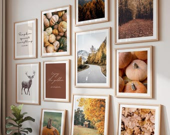 15 fall photo prints, autumn landscape pictures, digital download