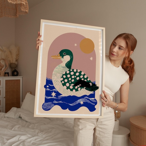 Whimsical Duck Art Print: Boho Nursery Decor (Digital Download)