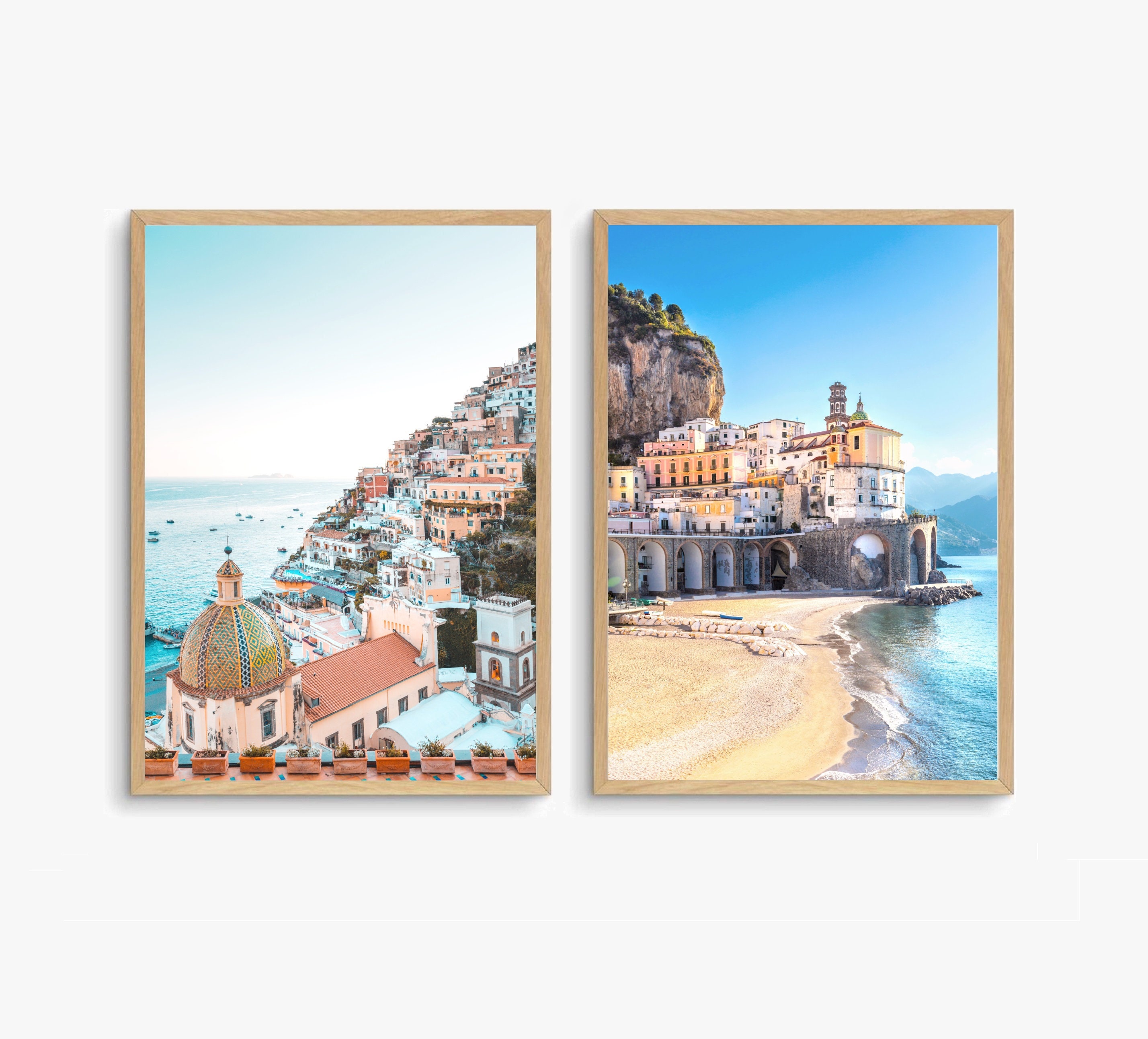 Amalfi Coast Prints Set of 2 prints Italy Wall Art Coastal Etsy