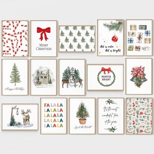 30 impresiones, arte mural navideño, descarga digital, conjunto de galería de pared de invierno, carteles para decoración navideña, arte mural navideño imprimible