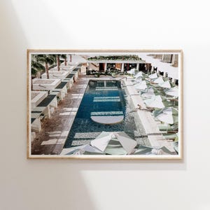 Pool art print, swimming pool photography, retro summer pool poster, printable wall art