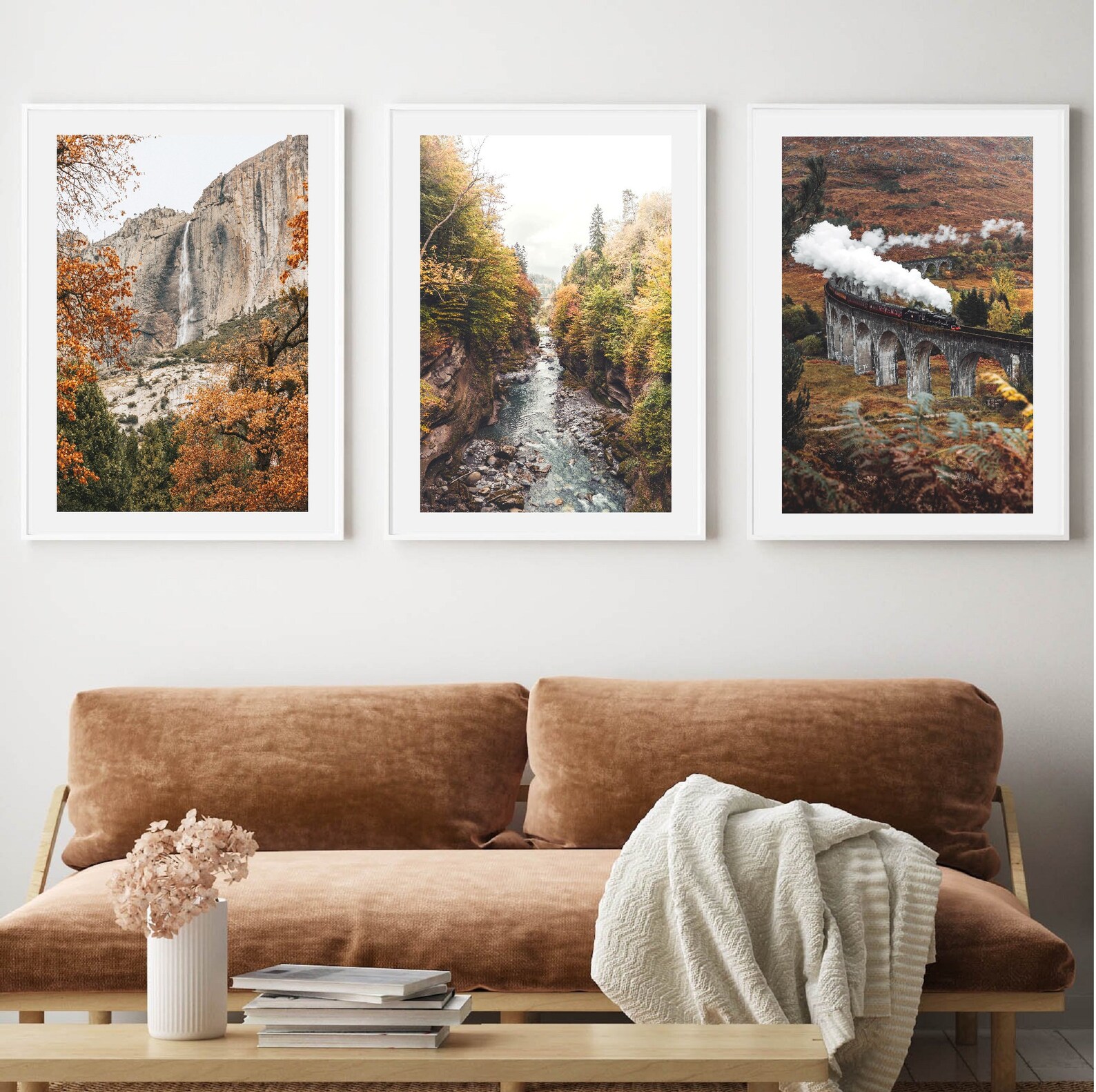 Fall Landscape Wall Art Set of 3 Prints Autumn Photography Etsy