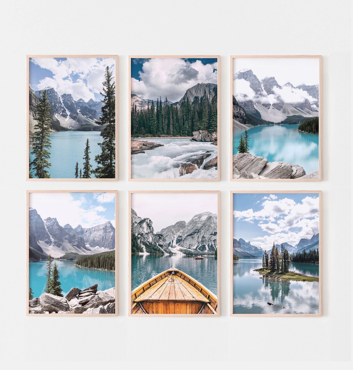 Lake Louise Wall Art Canadian Nature Prints Set of 6 Moraine Etsy