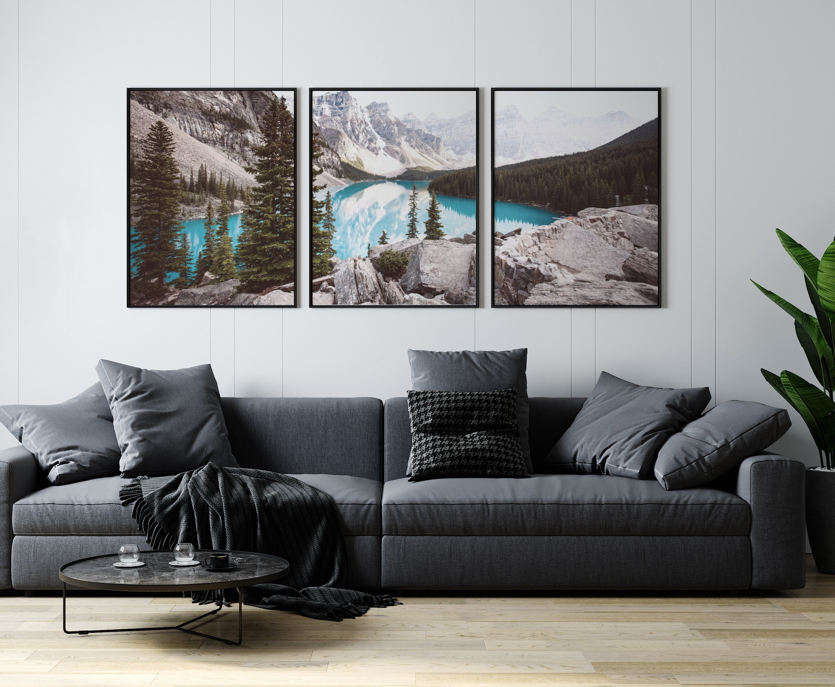 Moraine Lake Wall Art Mountain Set of 3 Prints Canada - Etsy