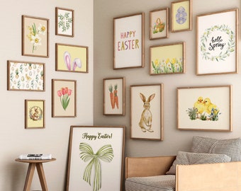 24 Prints, Easter wall art, spring pictures, easter set of 24 printables, instant digital download, printable wall art