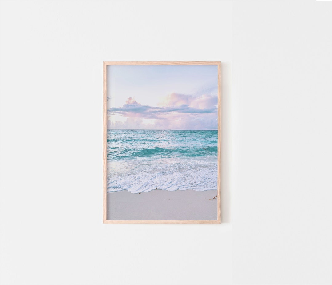 Pastel Ocean Print, Beach Wall Art, Modern Ocean Wall Art, Coast