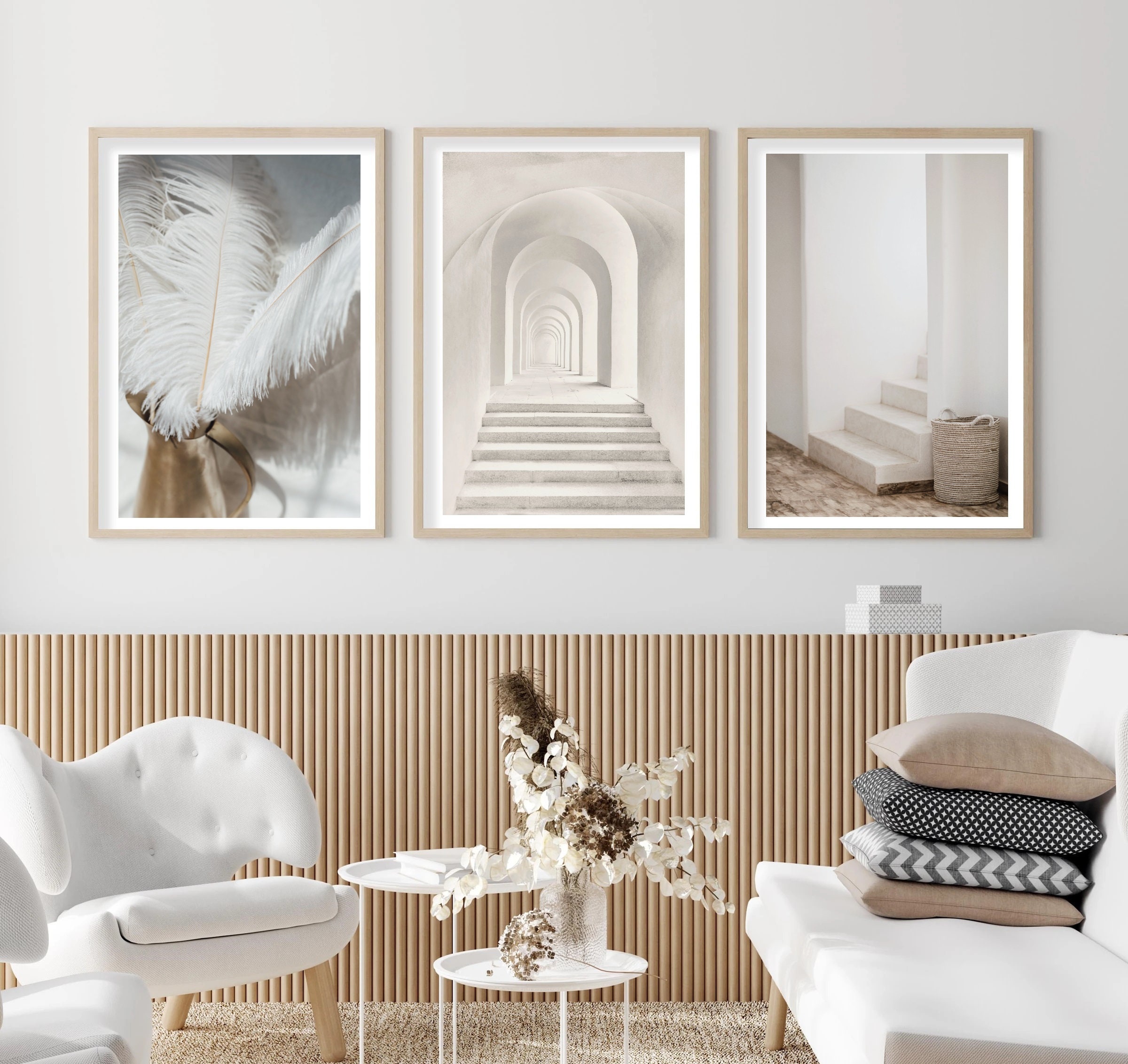 Neutral Wall Art 3 piece wall art Minimalist Gallery Wall Etsy España