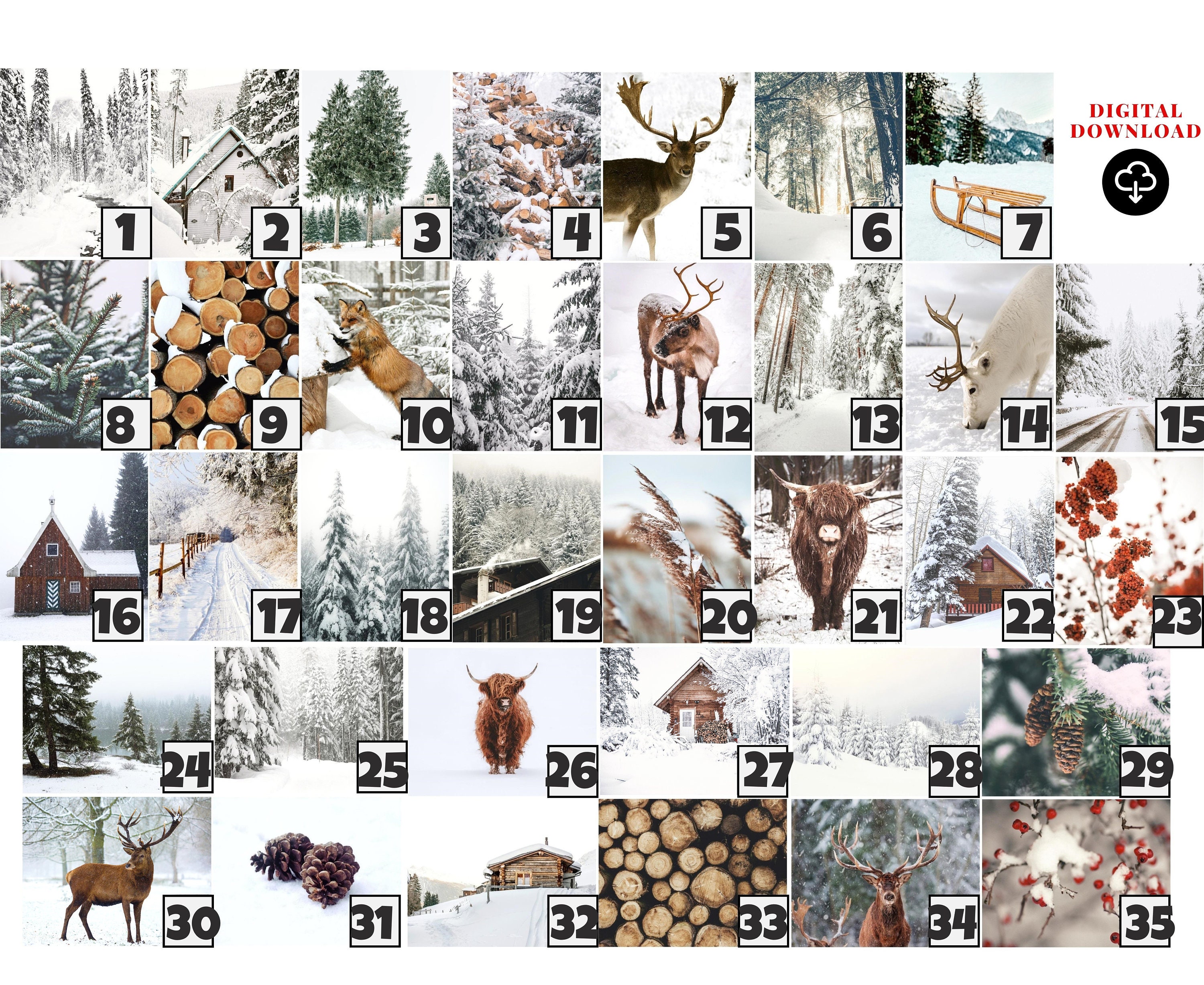 35 Winter Prints Christmas Printables Holiday Decor Posters - Etsy