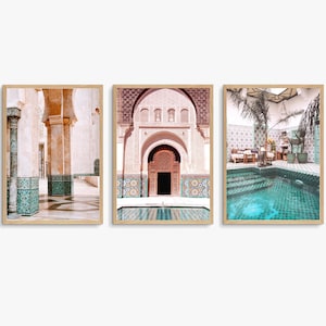 Moroccan Print, Marrakech Wall Art Set of 3 prints, Moroccan Door Print, Islamic Print, Muslim Poster, Printable Wall Art