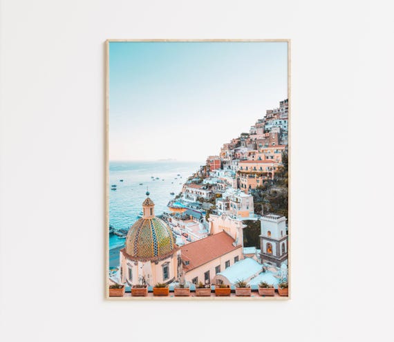 Amalfi Coast Print, Italy Cityscape Wall Art, Amalfi Architecture Photography Print, Printable Wall Art