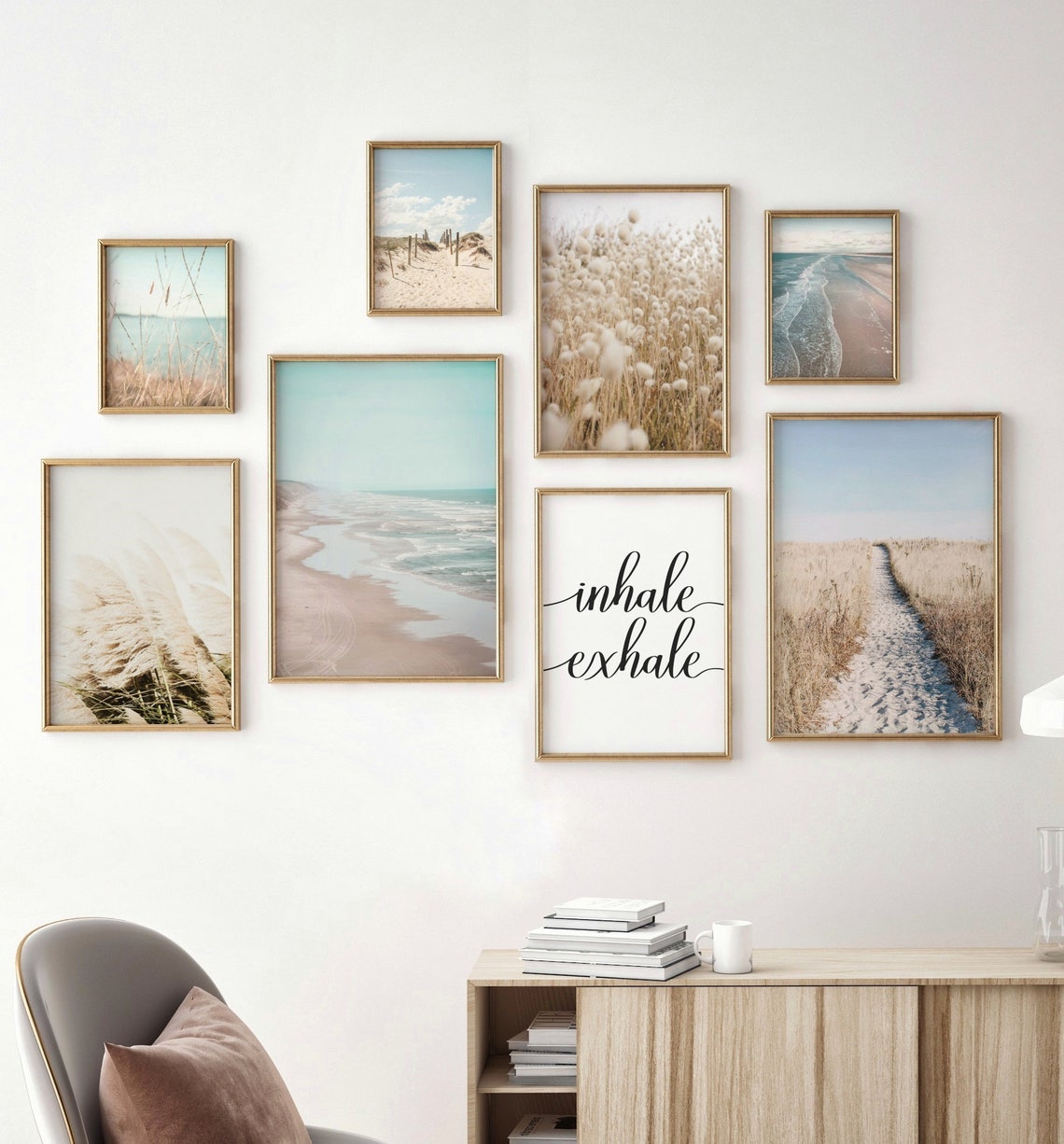 Boho Beach Wall Art Coastal Gallery Wall Set of 15 Prints Etsy