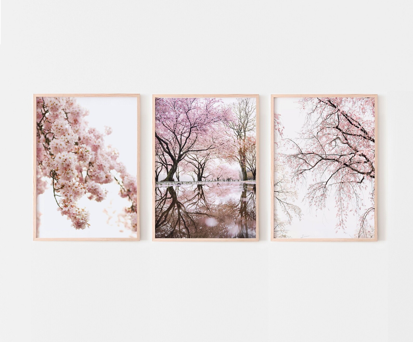 Cherry Blossom Wall Art Prints Set of 3 Spring Flowers | Etsy