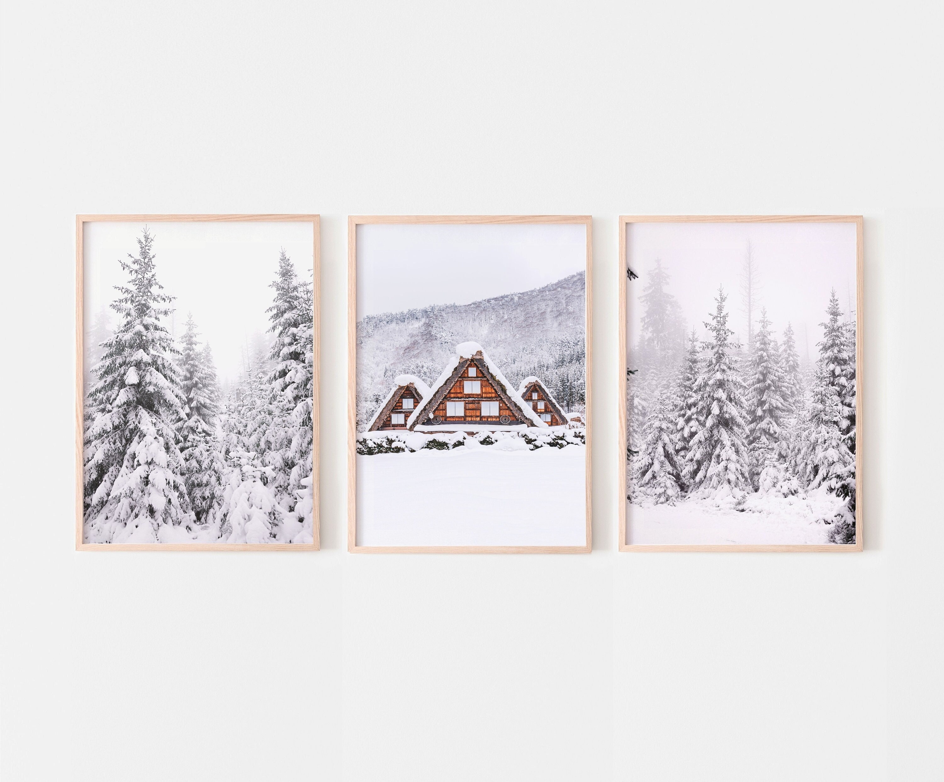 Winter Wonderland Prints Set of 3 Winter Photography Snow - Etsy