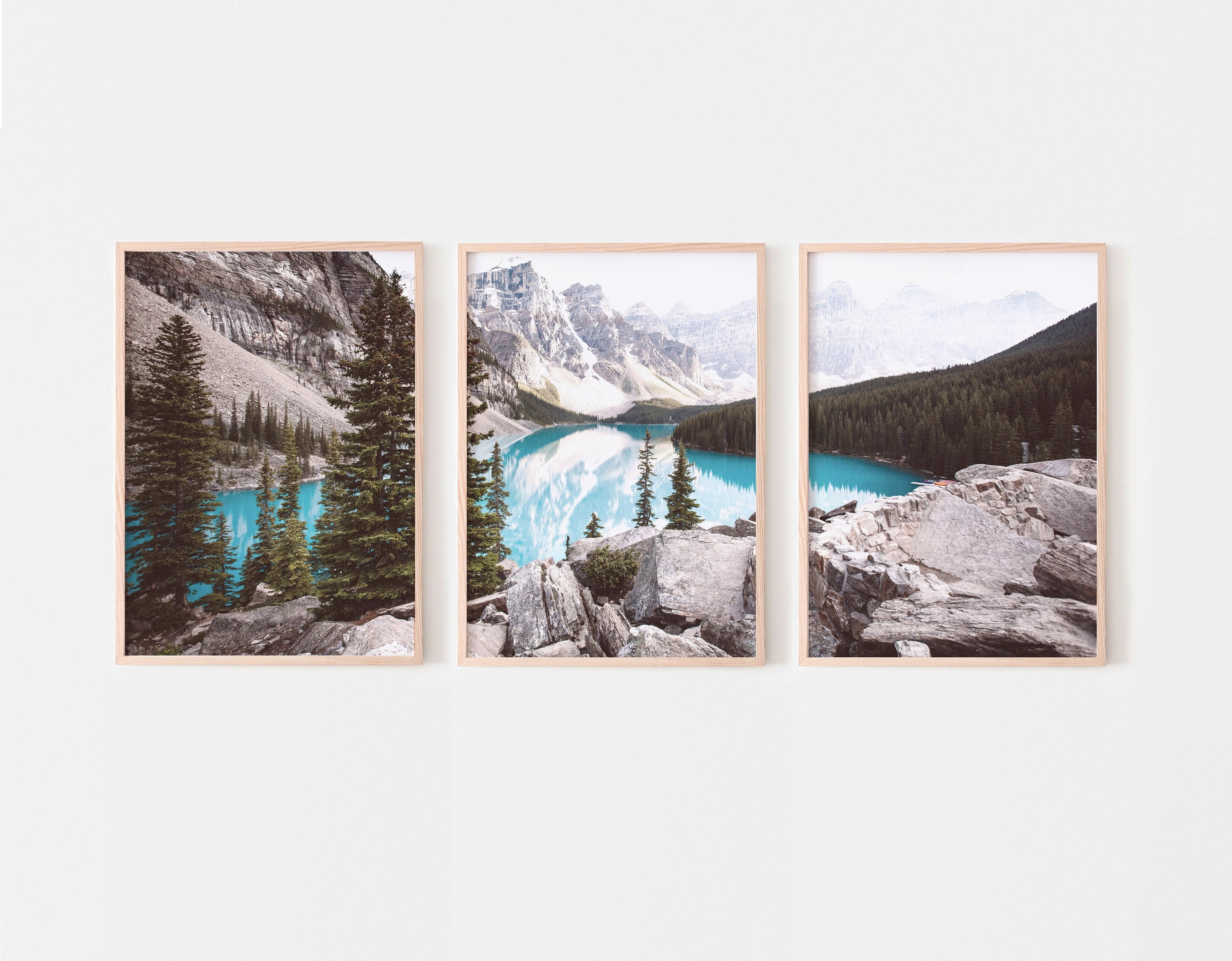 Moraine Lake Wall Art Mountain Set of 3 Prints Canada - Etsy