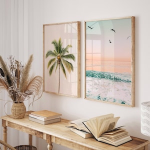 Coastal 100 Prints, pastel beach gallery wall set, boho coastal photography, summer ocean digital posters, printable wall art, Beach BUNDLE image 5