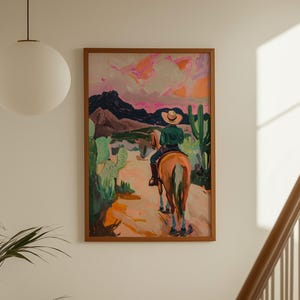 Abstract Cowboy Art Print: Southwestern Wall Art (Digital Download)