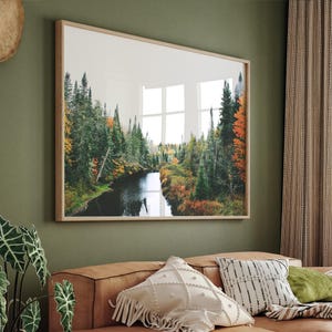 Herbst Landschaft Fotografie Druck, Herbst Wald Poster, Natur Digitaldruck, druckbare Wandkunst