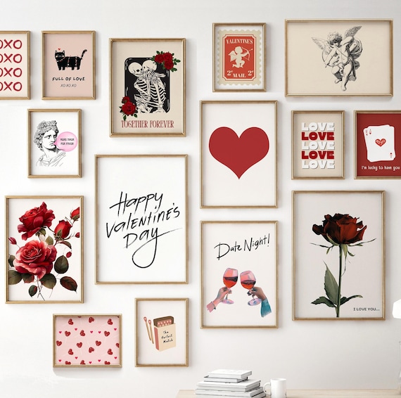 20 Prints, Valentines Day wall art printables, Valentine day prints collection, digital download, printable wall art