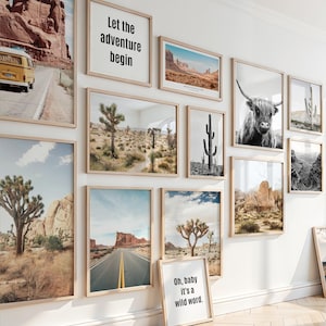 Wüste Wandkunst Set mit 14 Drucken, Western-Galeriewandset in Arizona, Boho Kaktus Fotografie, Naturdruck im Südwesten, druckbare Wandkunst