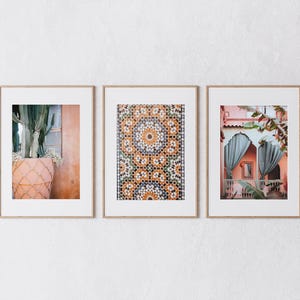 Marrakesh prints set of 3, Moroccan wall art, Oriental digital prints, Moroccan tiles poster, bohemian printable wall art