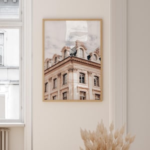 Paris photography print, France architecture poster, pastel Paris street poster, printable wall art