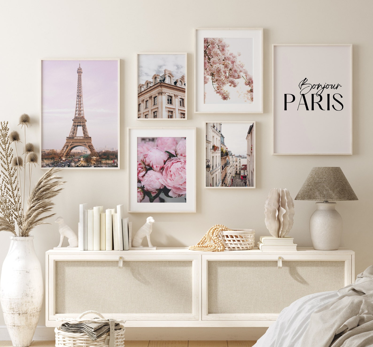 Paris Wall Art, Gallery Wall Set of 6 Prints, Pink Paris Photography ...