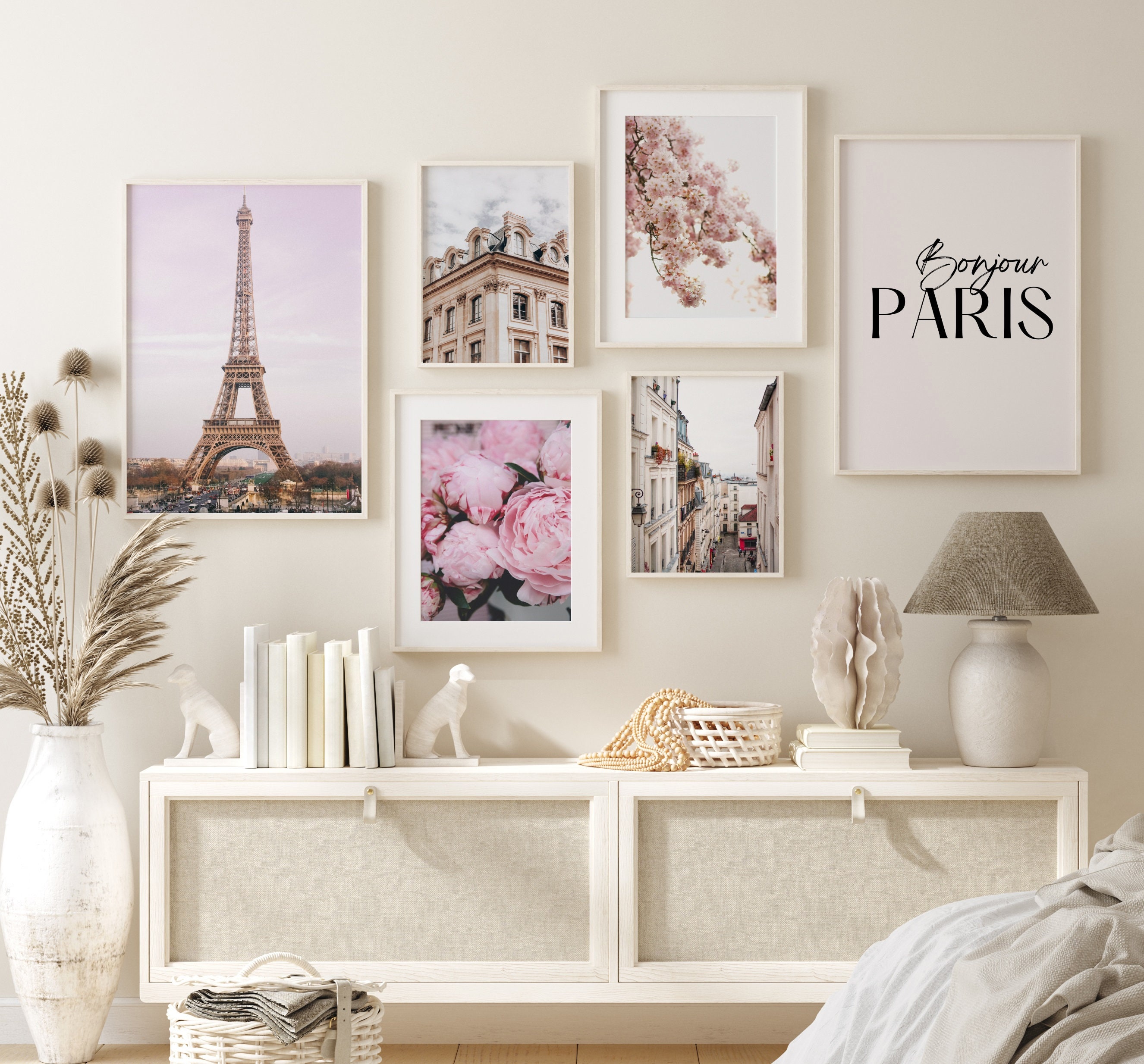 Paris Wall Art, Gallery Wall Set of 6 Prints, Pink Paris Photography ...