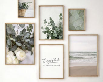 CREATCABIN 4pz Pianta Botanica Stampe d'Arte da Parete Decorazioni per Piante Dipinti Foglia Verde Immagini su Tela Foglie Boho Art Disegno Poster Decorazione da Parete per Casa Camera Letto 25x20cm
