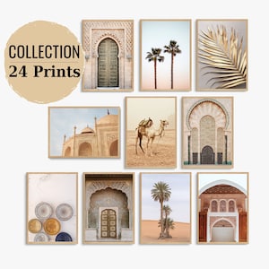 Moroccan Prints, Set of 24 prints, Marrakech Wall Art, Moroccan Door Poster, Desert Photo Wall Collection, Printable Wall Art